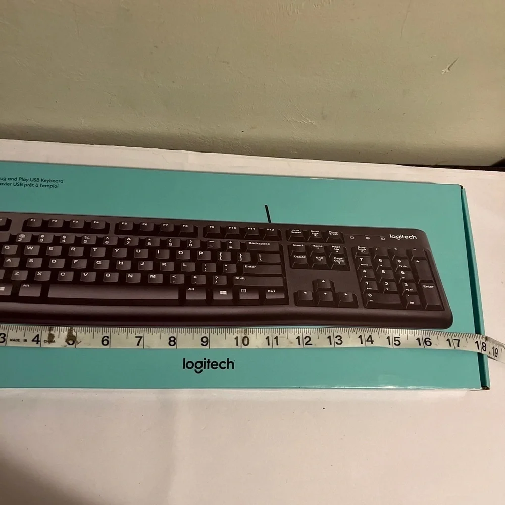 Logitech K120 Full-size USB Wired Membrane Keyboard For PC Spill-Resistant NEW